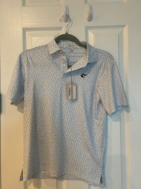 Peter Millar Blue Micro-Print Polo (Junior)